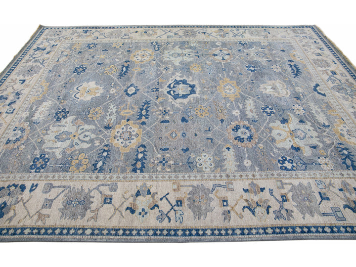 Modern Indian Wool Rug 9 X 12