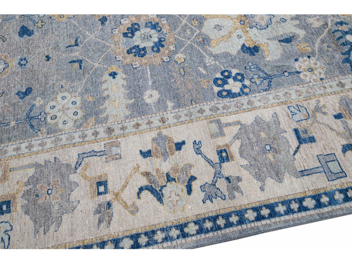 Modern Indian Wool Rug 9 X 12