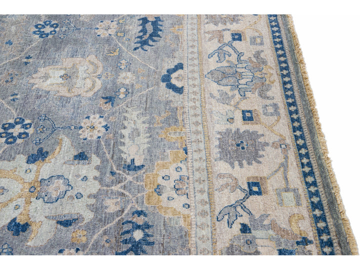 Modern Indian Wool Rug 9 X 12