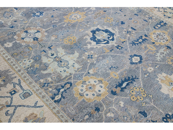 Modern Indian Wool Rug 9 X 12