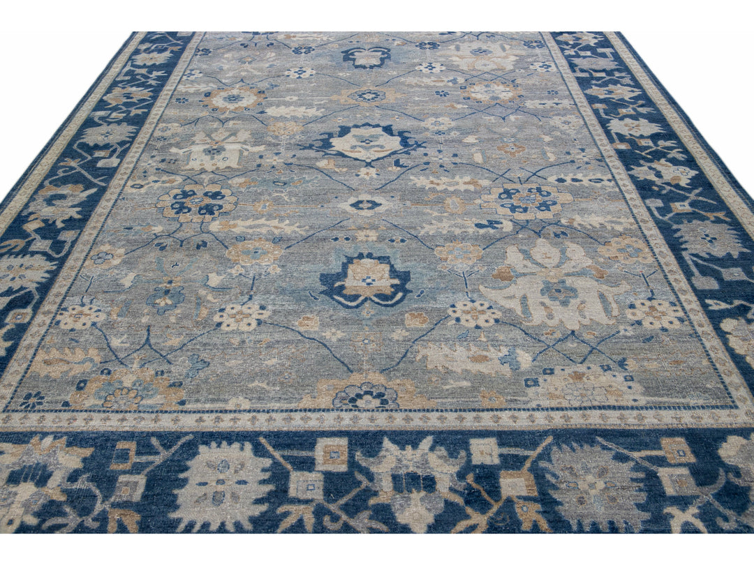 Modern Indian Wool Rug 9 X 12