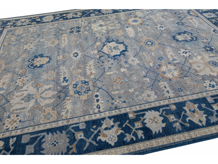 Modern Indian Wool Rug 9 X 12