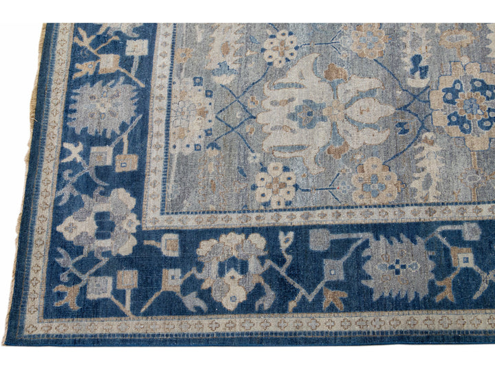 Modern Indian Wool Rug 9 X 12