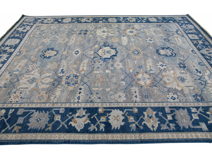 Modern Indian Wool Rug 9 X 12