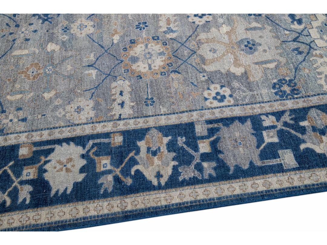 Modern Indian Wool Rug 9 X 12
