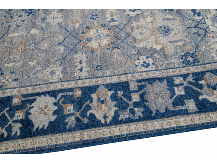 Modern Indian Wool Rug 9 X 12