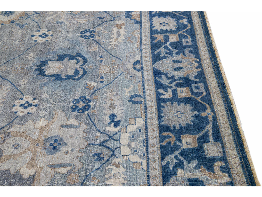 Modern Indian Wool Rug 9 X 12