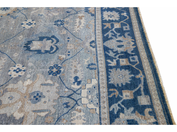 Modern Indian Wool Rug 9 X 12