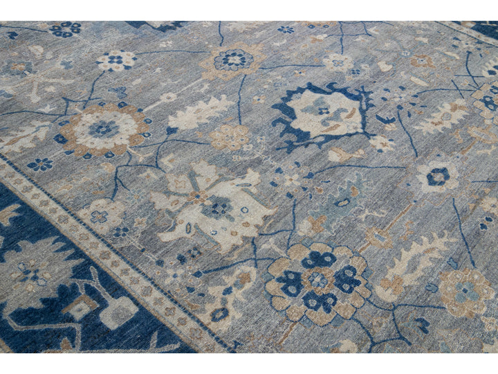 Modern Indian Wool Rug 9 X 12