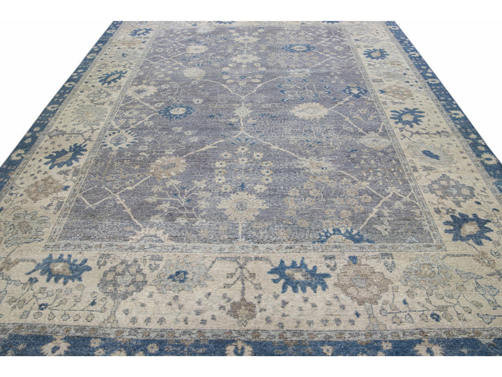 Modern Indian Wool Rug 9 X 12