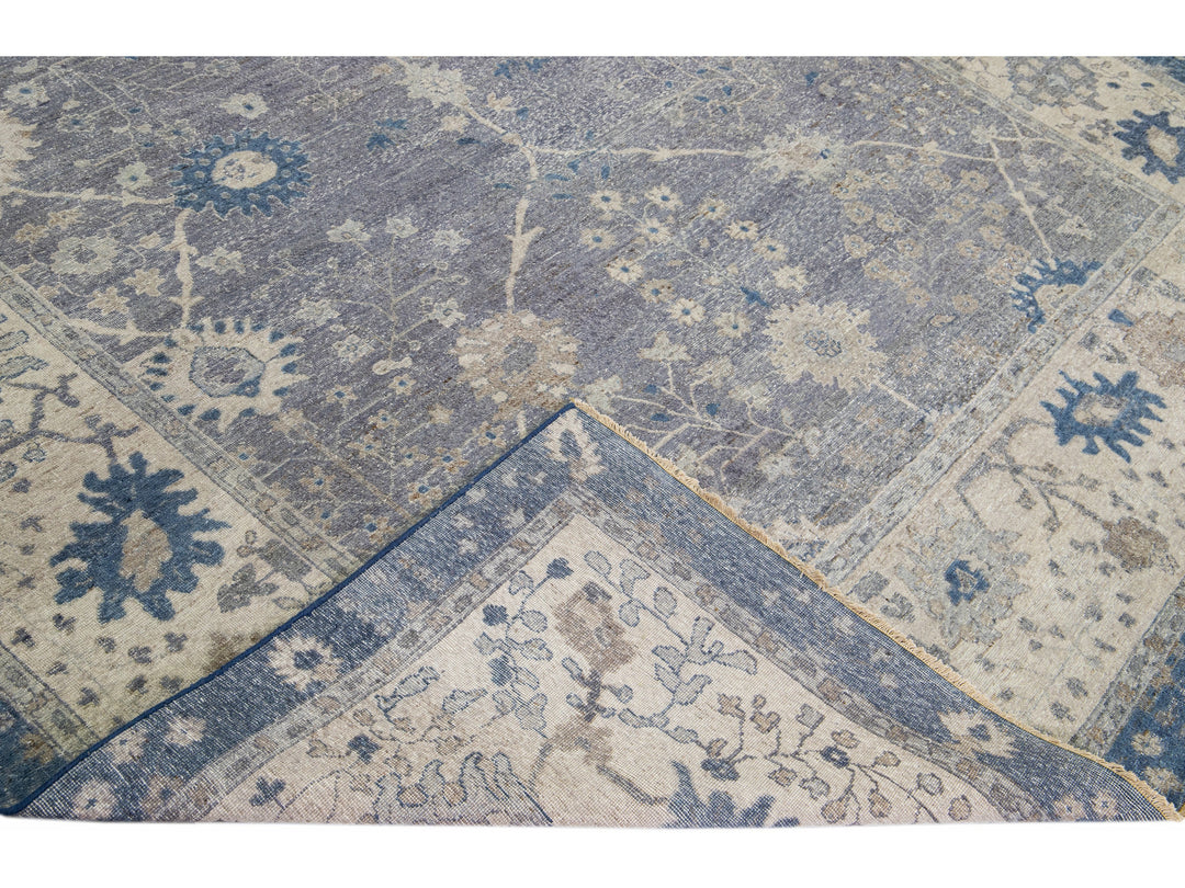 Modern Indian Wool Rug 9 X 12