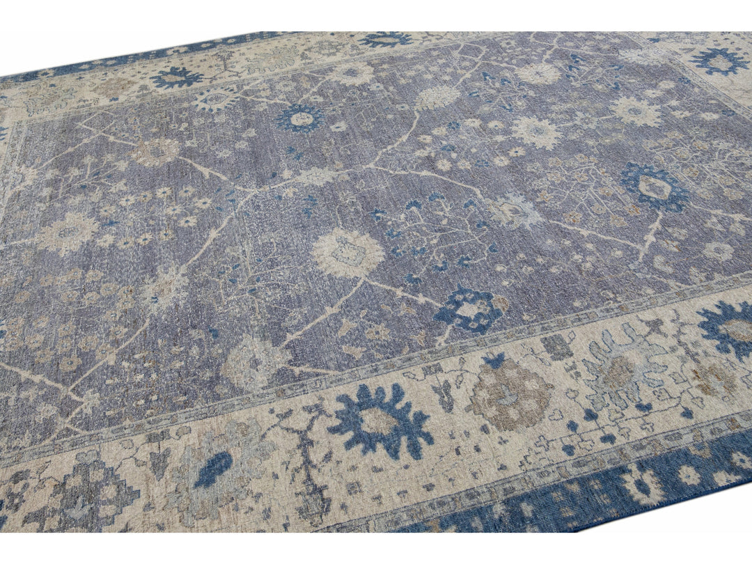 Modern Indian Wool Rug 9 X 12