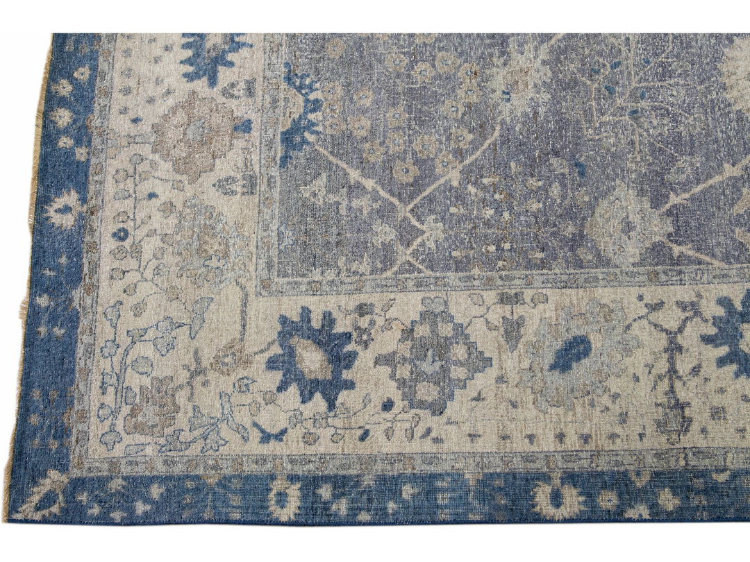 Modern Indian Wool Rug 9 X 12