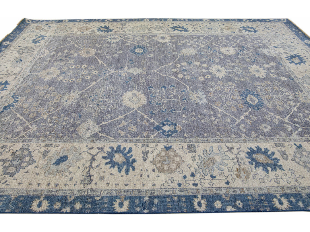Modern Indian Wool Rug 9 X 12