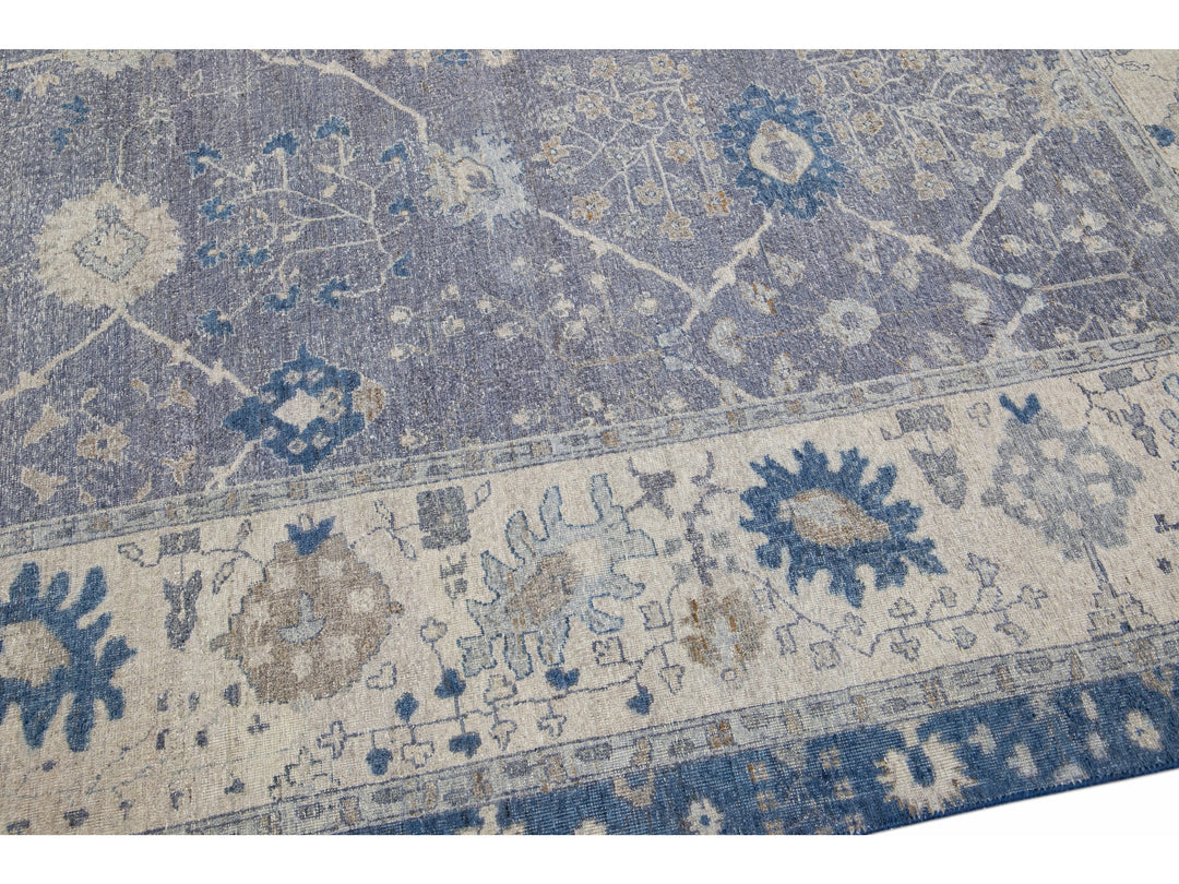 Modern Indian Wool Rug 9 X 12