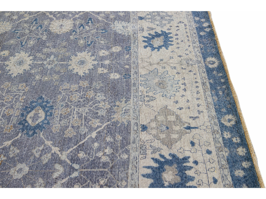 Modern Indian Wool Rug 9 X 12