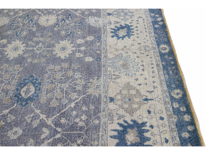 Modern Indian Wool Rug 9 X 12