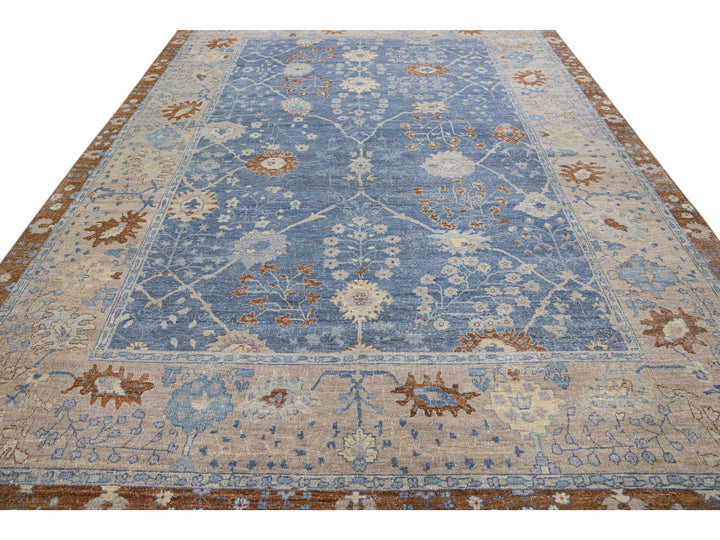 Modern Indian Wool Rug 9 X 13