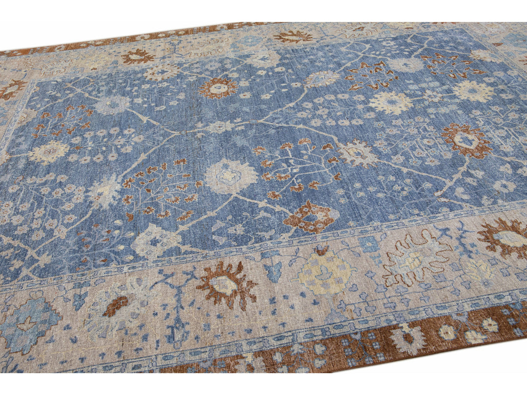 Modern Indian Wool Rug 9 X 13