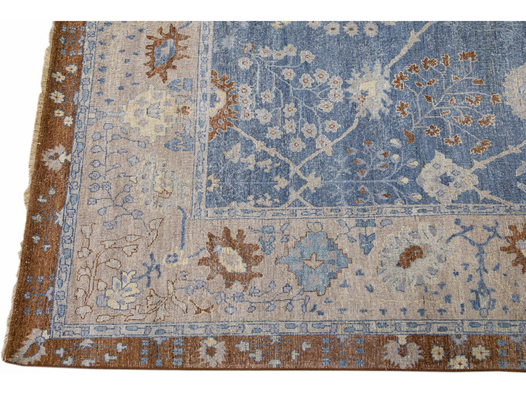 Modern Indian Wool Rug 9 X 13