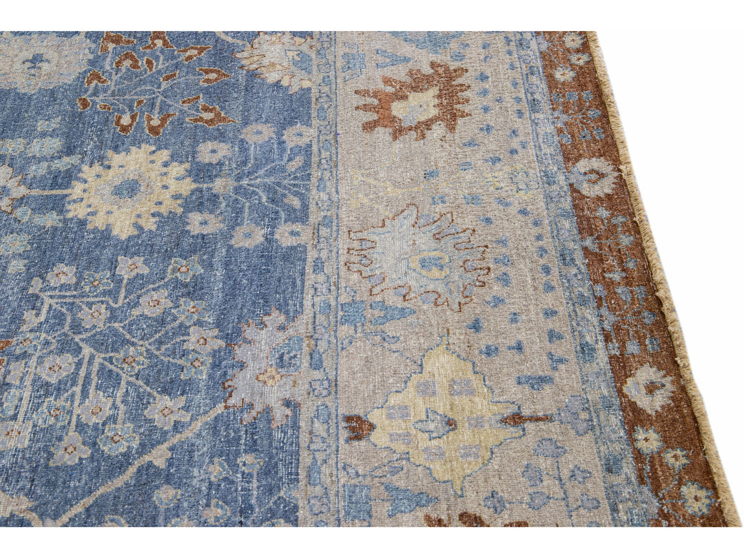 Modern Indian Wool Rug 9 X 13