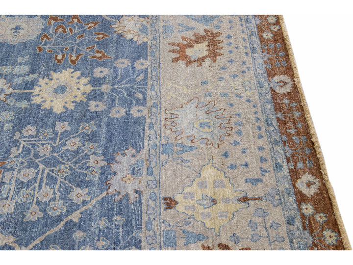 Modern Indian Wool Rug 9 X 13