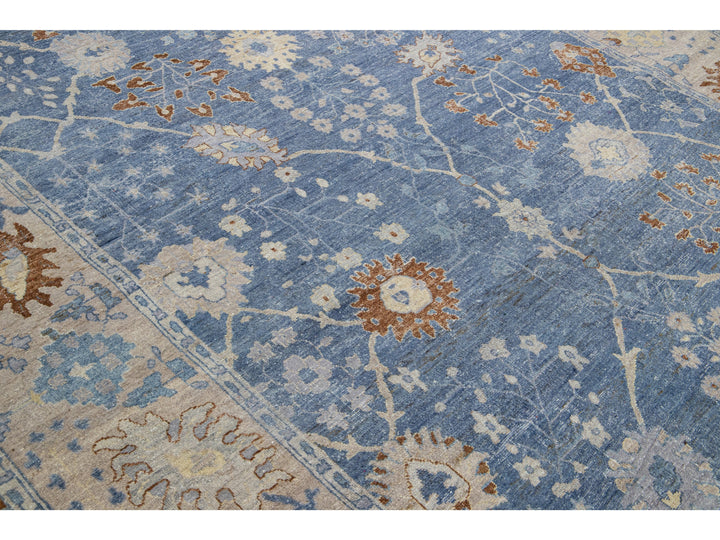 Modern Indian Wool Rug 9 X 13