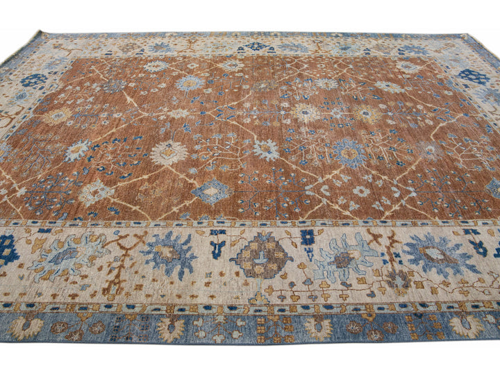 Modern Indian Wool Rug 10 X 14