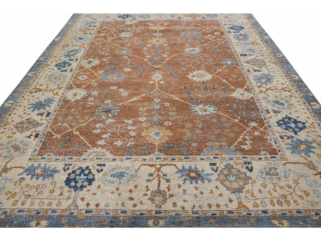 Modern Indian Wool Rug 9 X 12