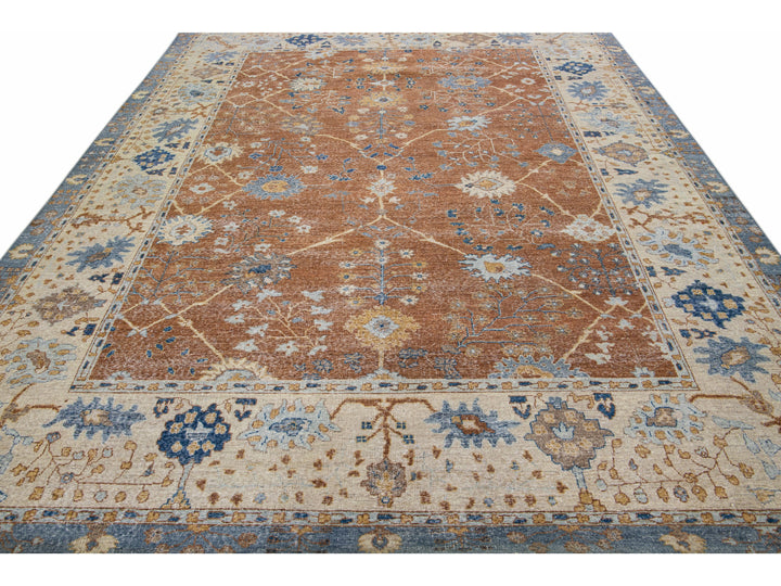 Modern Indian Wool Rug 9 X 12