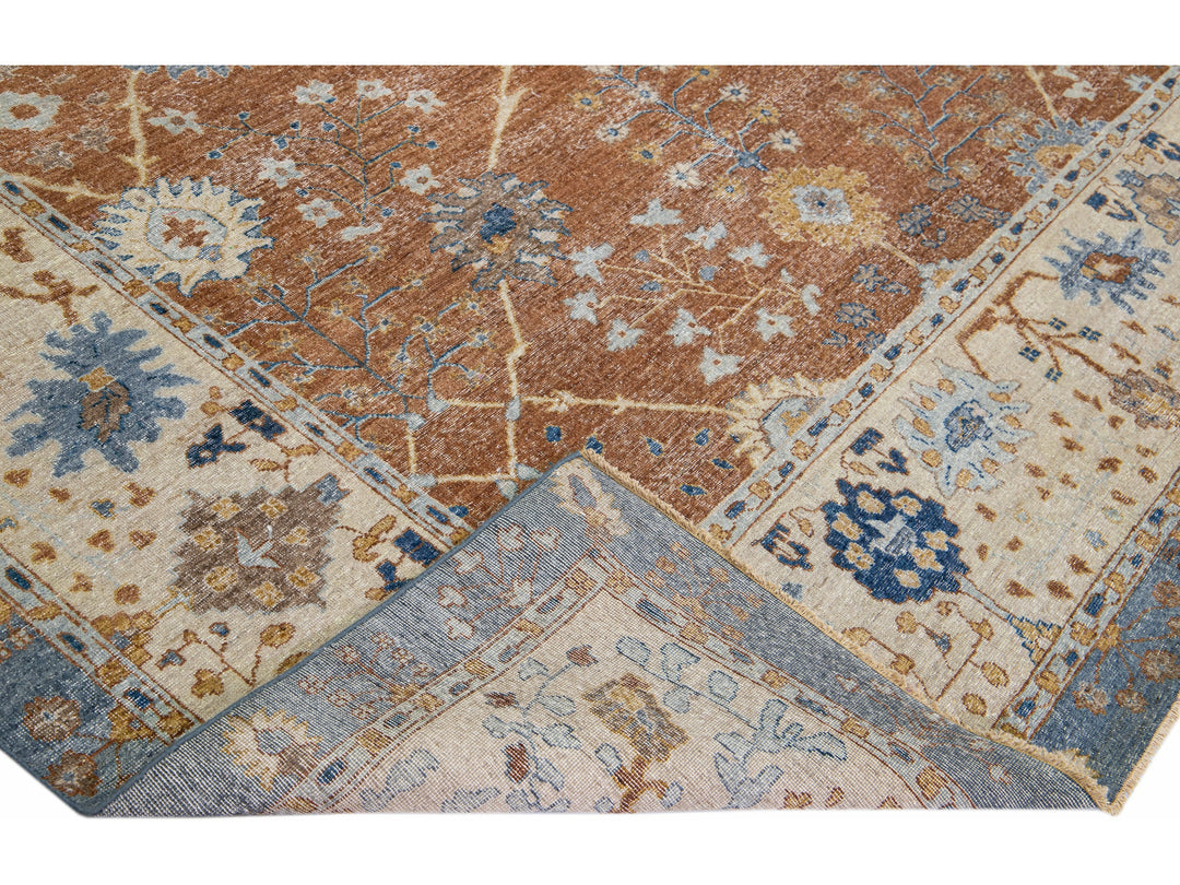 Modern Indian Wool Rug 9 X 12