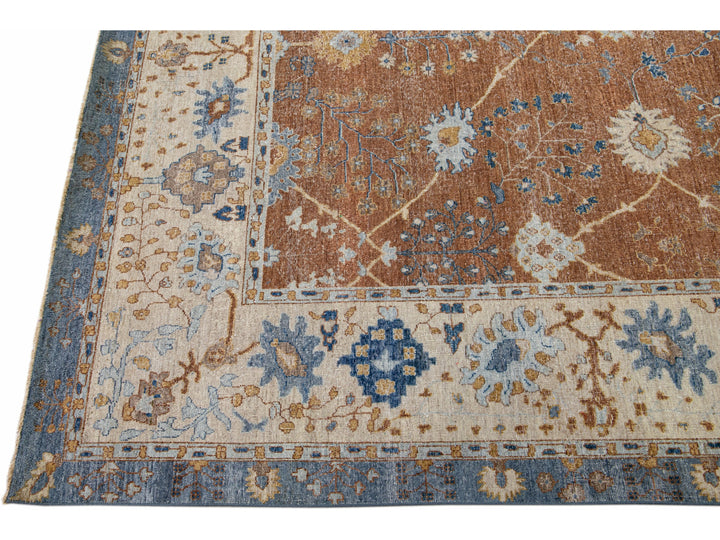 Modern Indian Wool Rug 9 X 12