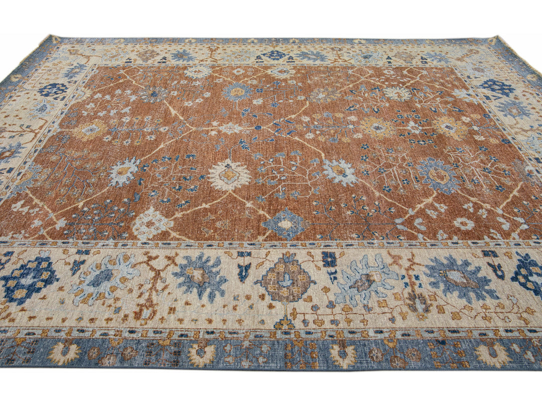 Modern Indian Wool Rug 9 X 12