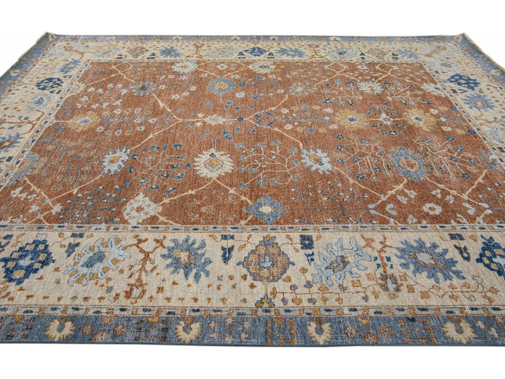 Modern Indian Wool Rug 9 X 12