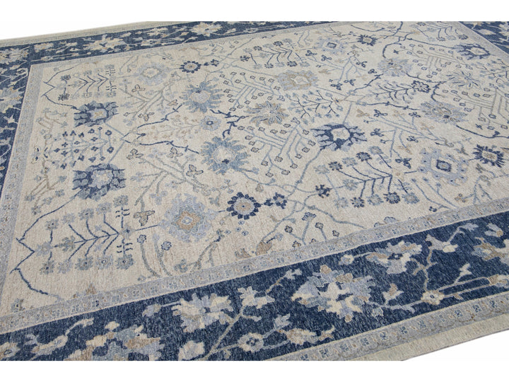 Modern Indian Wool Rug 9 X 12