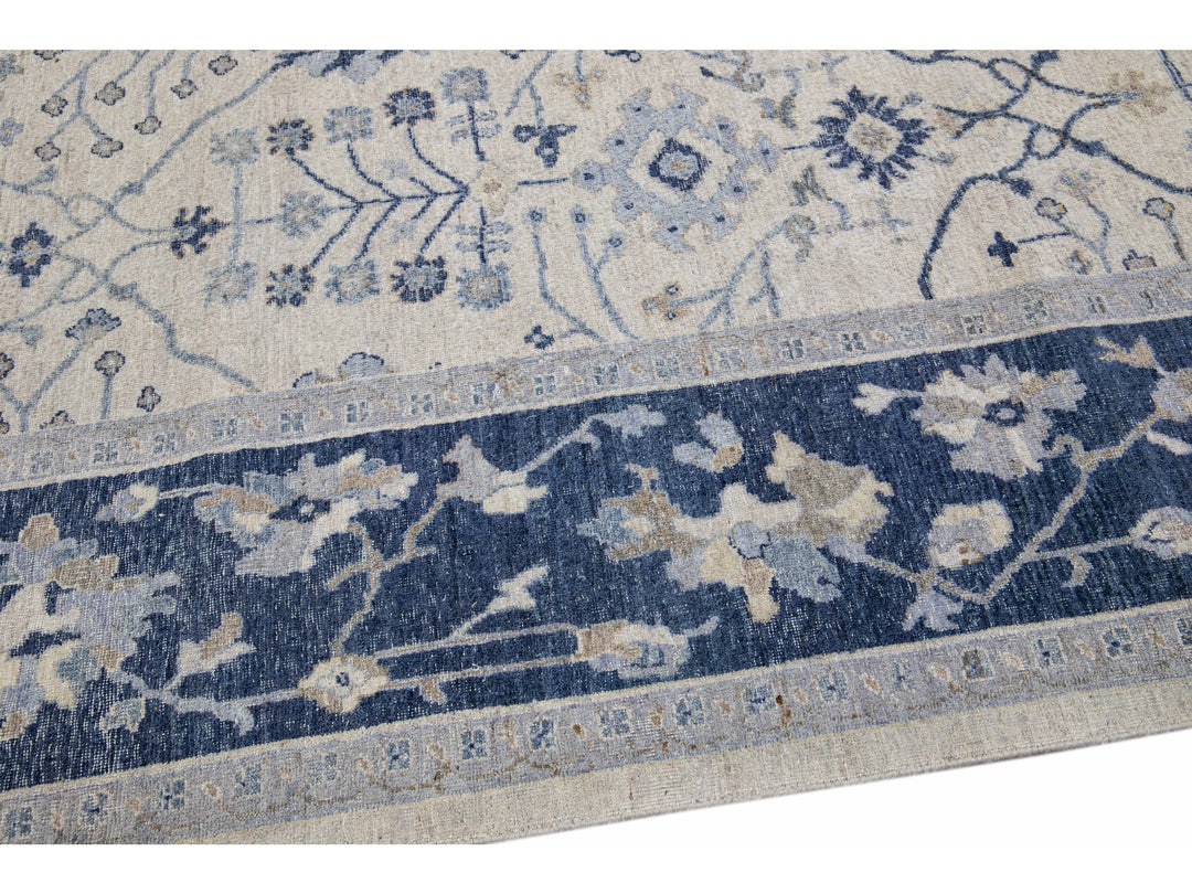 Modern Indian Wool Rug 9 X 12