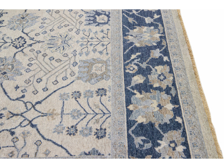 Modern Indian Wool Rug 9 X 12