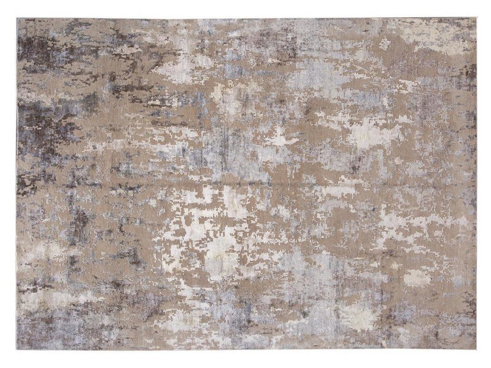 Modern Abstract Wool and Silk Rug 10 X 14