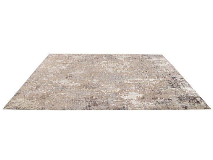 Modern Abstract Wool and Silk Rug 10 X 14