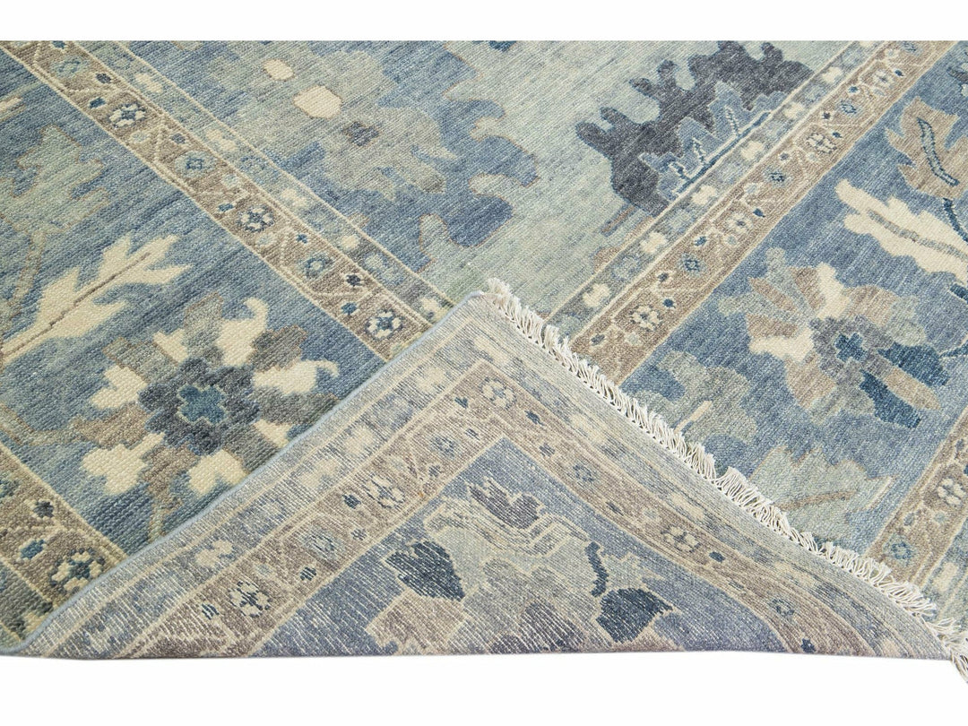 Modern Oushak Wool Rug 14 X 15