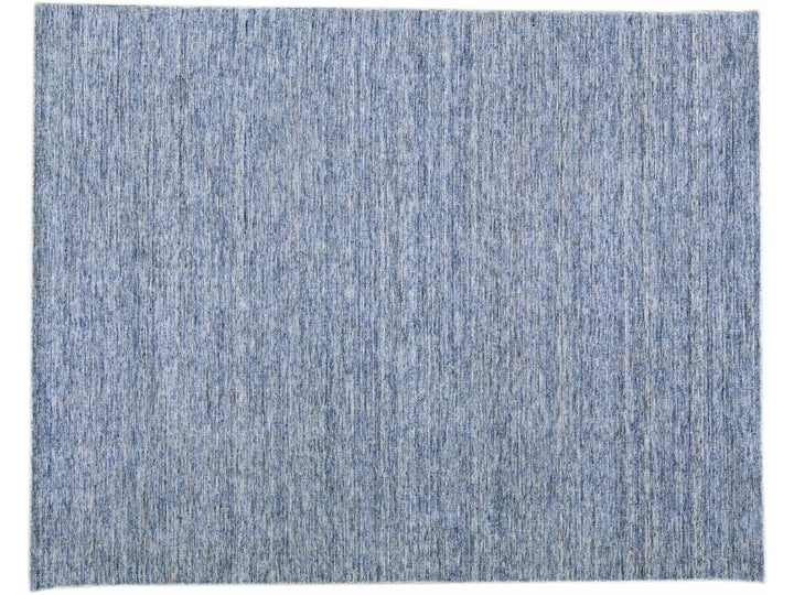 Modern Apadana's Groove Bamboo / Silk Blue Handmade Rug