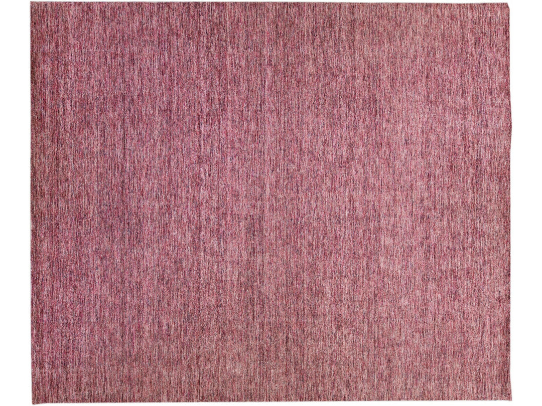 Red Modern Apadana's Groove Bamboo/Silk Handmade Oversize Rug
