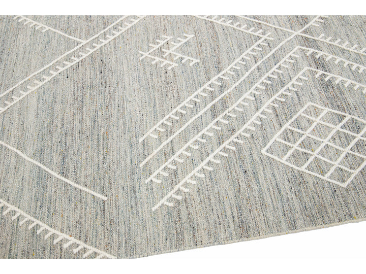 Modern Kilim Wool Rug 9 X 12