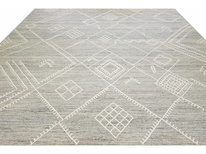 Modern Kilim Wool Rug 12 X 15