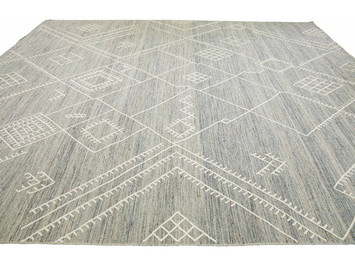 Modern Kilim Wool Rug 12 X 15