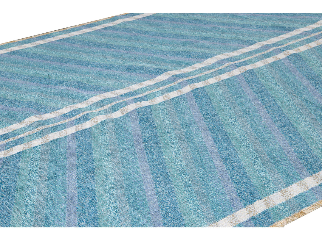 Modern Swedish Wool Rug 9 X 12
