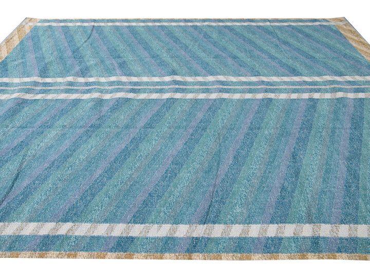 Modern Swedish Wool Rug 9 X 12