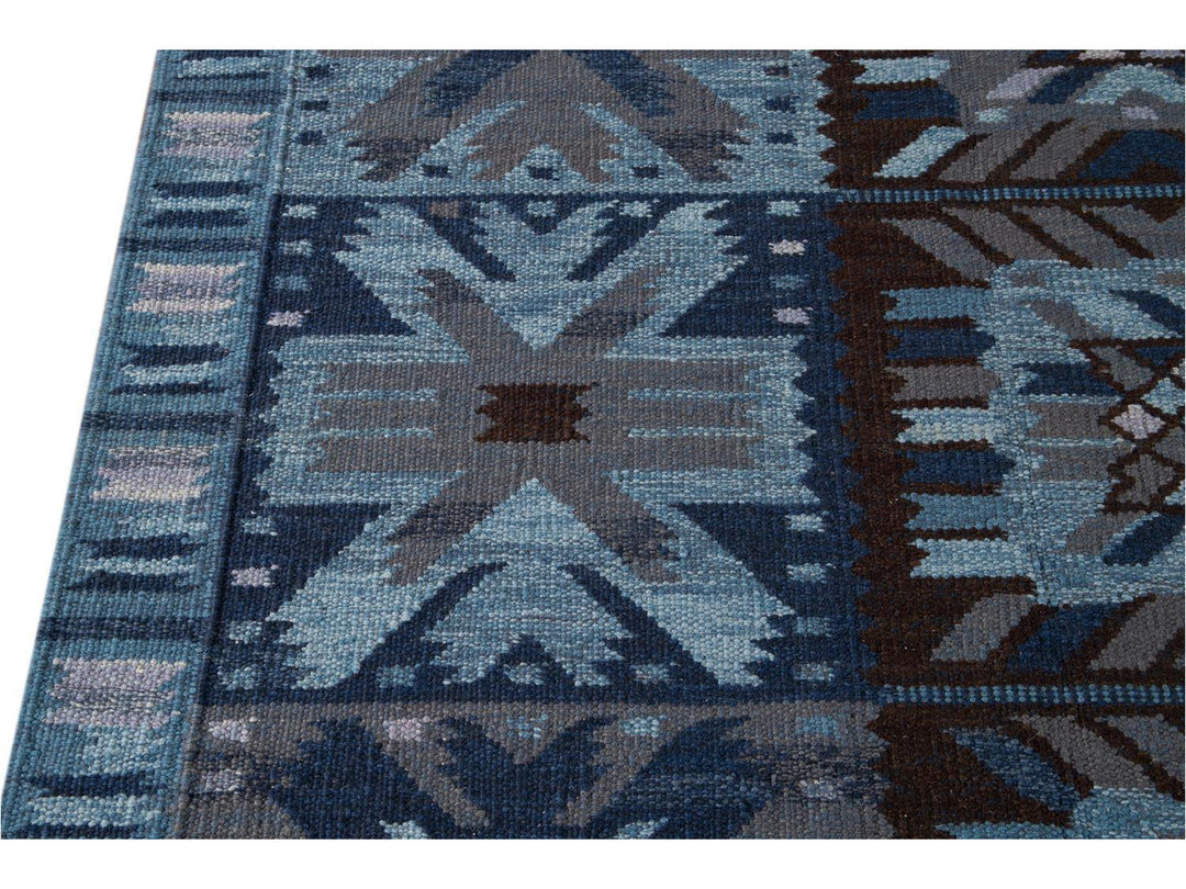 Modern Swedish Wool Rug 9 X 12