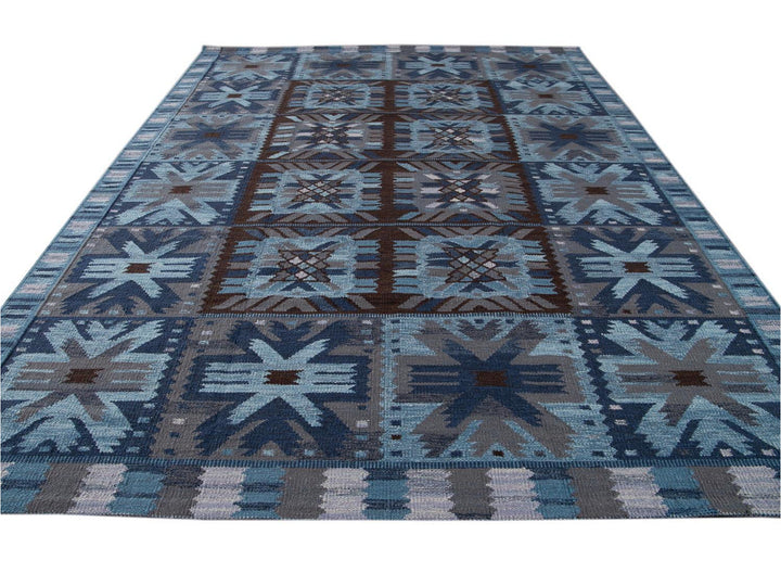 Modern Swedish Wool Rug 9 X 12