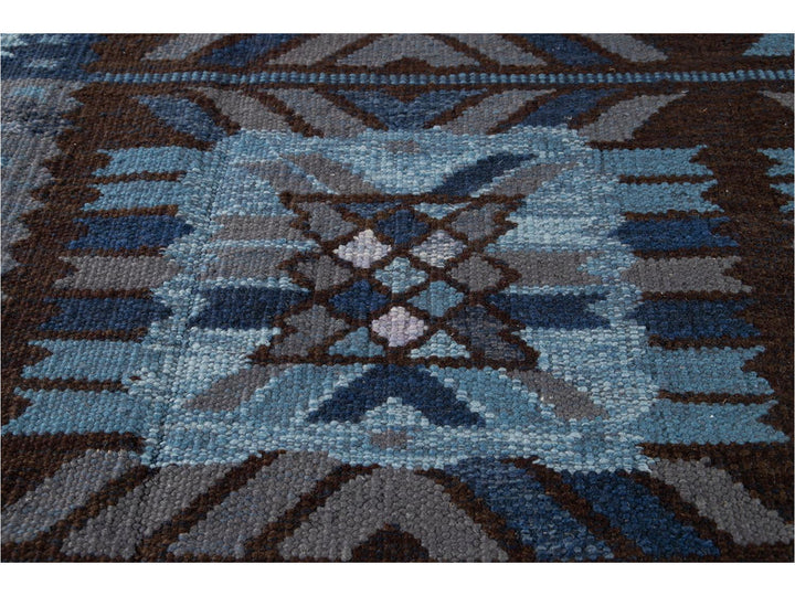 Modern Swedish Wool Rug 9 X 12